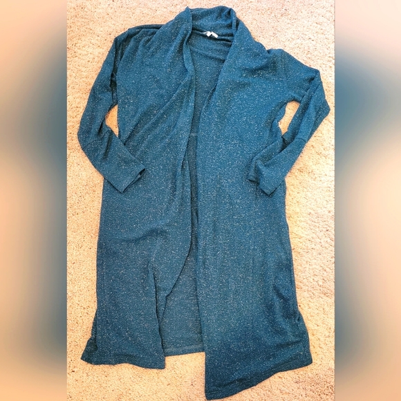 Maurices Green with Silver Sparkles Light Cardigan size small - Picture 1 of 6